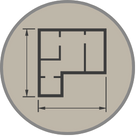 Ikona graficzna - projekt wnętrza mieszkania